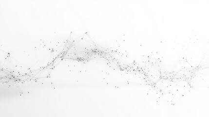 Poster - 4K rendering of abstract white futuristic background. Connected dots and lines on white background.