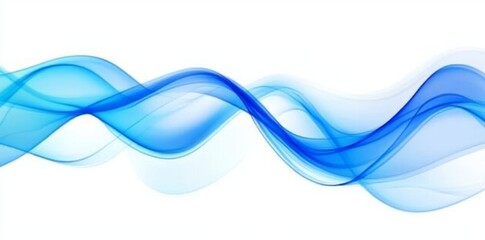 Poster - Flowing blue liquid fluid brush painting isolated on white background
