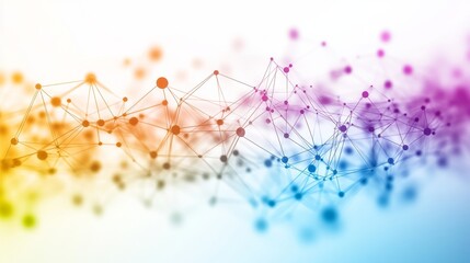 Poster - Connected dots and lines on plexus background, representing global network connectivity, digital technology, and communication.