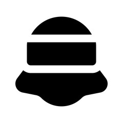 Poster - sun hat glyph icon