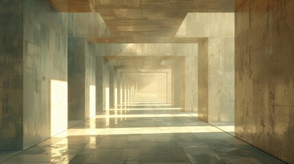 Poster - Abstract Sunlit Corridor