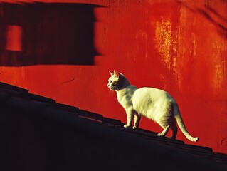 Wall Mural - cat on the roof