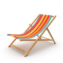 Sticker - Beach chair on white background