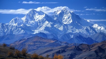 Canvas Print - Majestic Snow-Capped Mountains