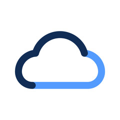 Poster - cloud outline color icon