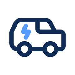 Sticker - electric car outline color icon