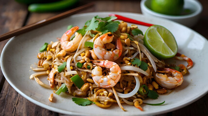 Sticker - Pad Thai: Stir-fried rice noodles with shrimp
