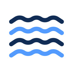 Sticker - waves outline color icon