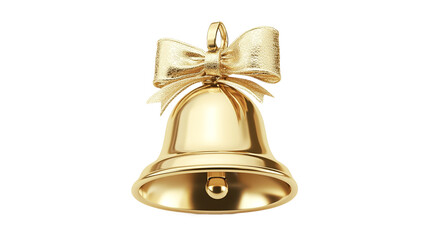 gold Christmas bell isolated on white background