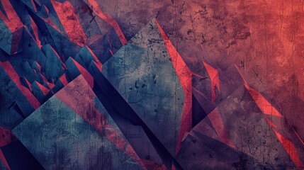 Sticker - Abstract Red and Blue Geometric Texture.