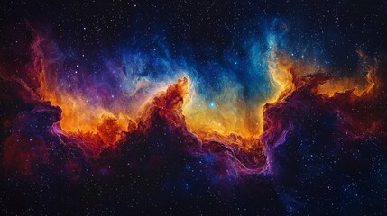 Wall Mural - close-up of interstellar gas clouds with vivid colors