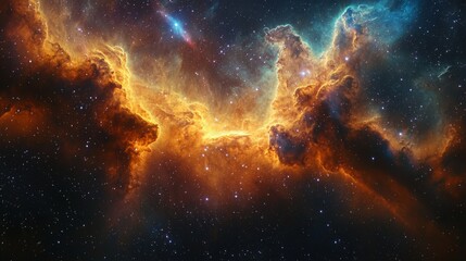 Wall Mural - close-up of interstellar gas clouds with vivid colors