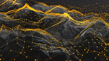 abstract black and gold virtual network design