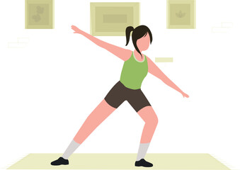 The girl is exercising with her arms.