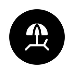 Sticker - beach chair glyph circular icon