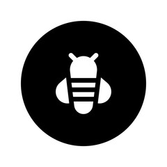 Wall Mural - bee glyph circular icon