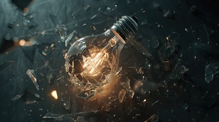 Wall Mural - Shattered Lightbulb.