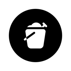 Sticker - sand bucket glyph circular icon