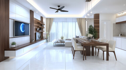 Wall Mural - Modern interior design of the living room