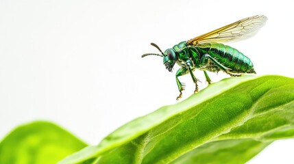 Canvas Print - green caterpillar on a branch