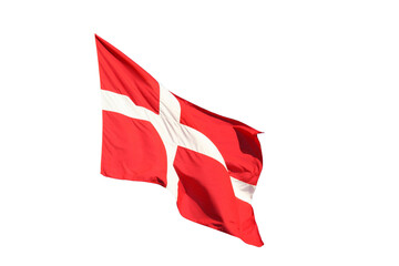 Denmark national flag isolated on white background.