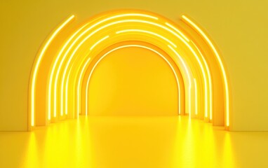 Aufkleber - 3D Render on Yellow Background Premium Image