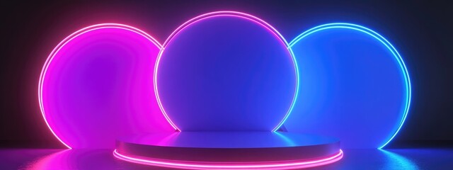 Poster - 3D render of a podium background for product display