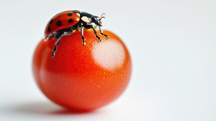 Wall Mural - ladybug on tomato