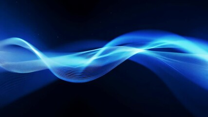 Poster - Abstract blue data representation flowing through digital space in a captivating visual display