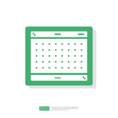 Poster - Spreadsheet icon flat illustration. Financial accounting report concept. office things for planning and accounting, analysis, audit, project management, marketing, research vector