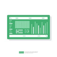Poster - Spreadsheet icon flat illustration. Financial accounting report concept. office things for planning and accounting, analysis, audit, project management, marketing, research vector