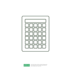 Poster - Spreadsheet outline icon flat illustration. Financial accounting report concept. office things for planning and accounting, analysis, audit, project management, marketing, research vector
