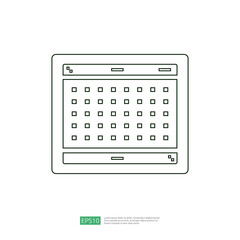 Poster - Spreadsheet outline icon flat illustration. Financial accounting report concept. office things for planning and accounting, analysis, audit, project management, marketing, research vector
