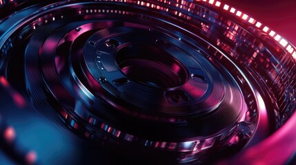 Poster - Abstract 3D background of a moving film reel