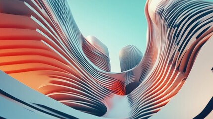 Poster - Abstract architectural design in a 3D illustration