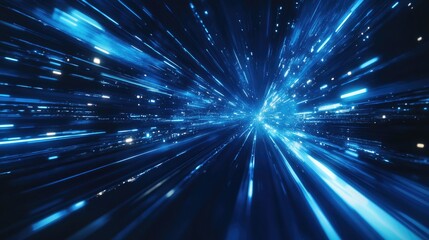 Poster - Abstract background featuring blue filter technology with dark motion lights design showcasing a high tech speed template