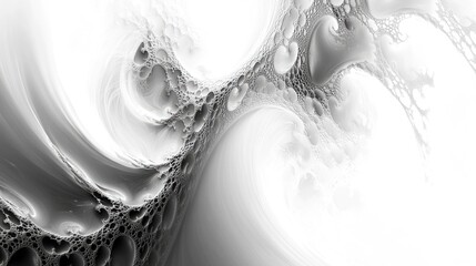 Poster - Abstract black and white digital fractal background created using computer graphics