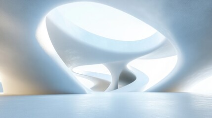 Poster - Abstract curved architecture background in a 3D render