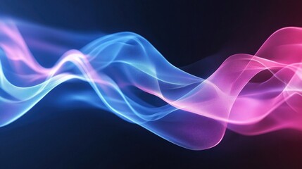 Poster - Abstract wave lines creating a dynamic technology background