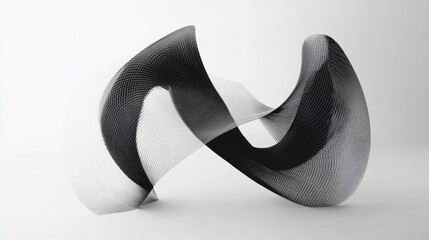 Poster - Abstract monochrome geometric shape on a white background