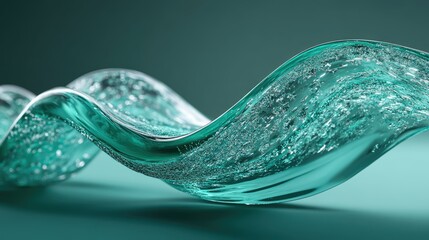 Sticker - Modern 3D abstract design with flowing, lines and glass texture