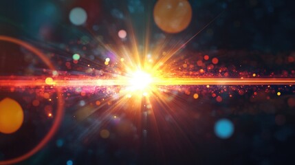 Poster - Abstract lens flare effect on a dark background