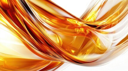 Canvas Print - Modern 3D abstract design with flowing, lines and glass texture