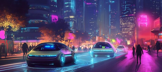 Poster - A digital world with AI-driven transportation and virtual communication hubs