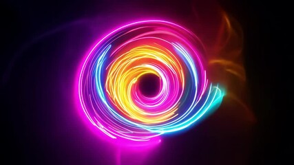 Poster - A burst of bright colors swirling in the dark during a vibrant light display