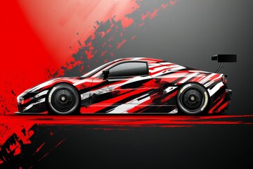 Dynamic race car livery design vector for vinyl wraps and adventure vehicle graphics