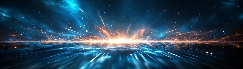 Wall Mural - A breathtaking cosmic scene depicting vibrant colors and dynamic light patterns, perfect for science fiction or space-themed projects.