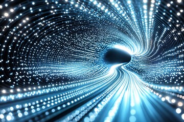 Poster - A mesmerizing tunnel of light, swirling and glowing with vibrant energy, perfect for conveying motion and technology.