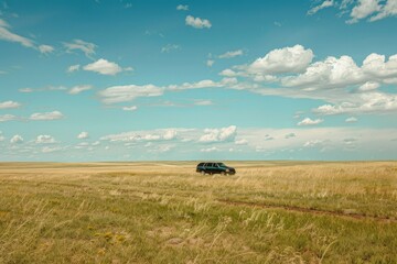 Sticker - a car that is sitting in the grass