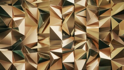 Poster - Seamless geometric pattern featuring low polygon squares and triangles. Abstract mosaic backdrop with cube and wall tile design. Polygonal texture for creative projects.